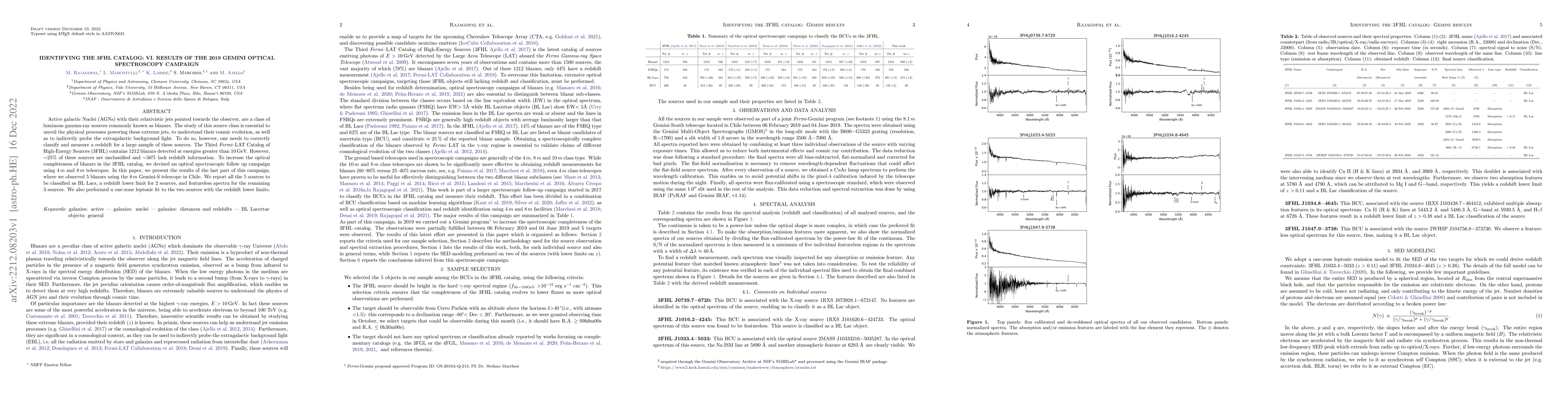 Thumbnail for Identifying the 3FHL catalog: VI. Results of the 2019 Gemini optical
  spectroscopy campaign