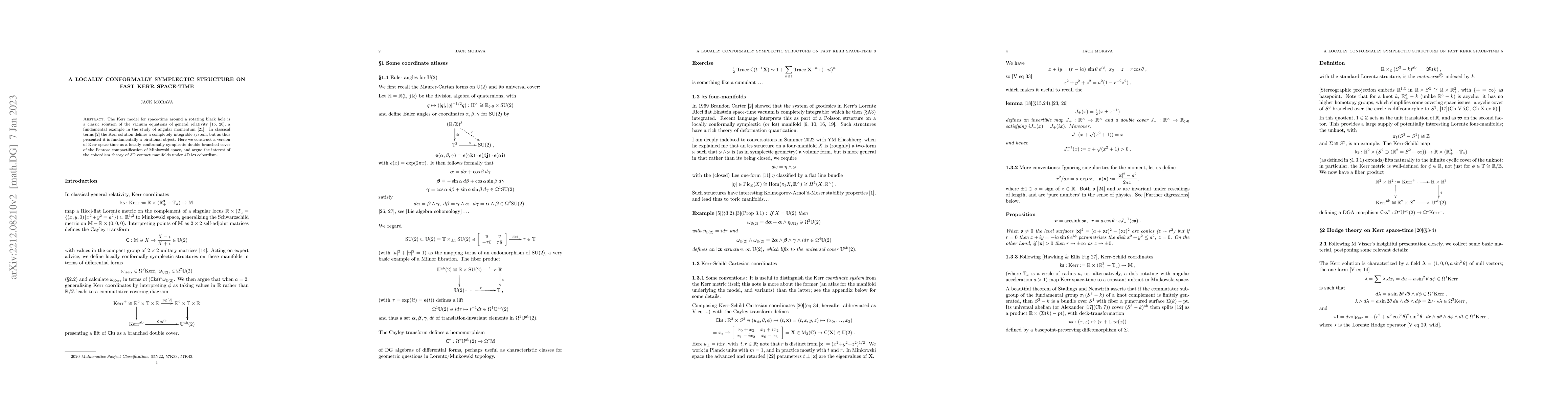 Thumbnail for A locally conformally symplectic structure on Kerr space-time