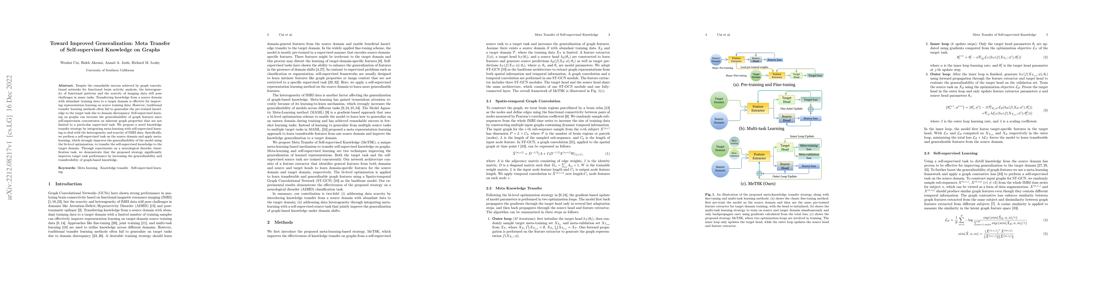 Thumbnail for Toward Improved Generalization: Meta Transfer of Self-supervised
  Knowledge on Graphs