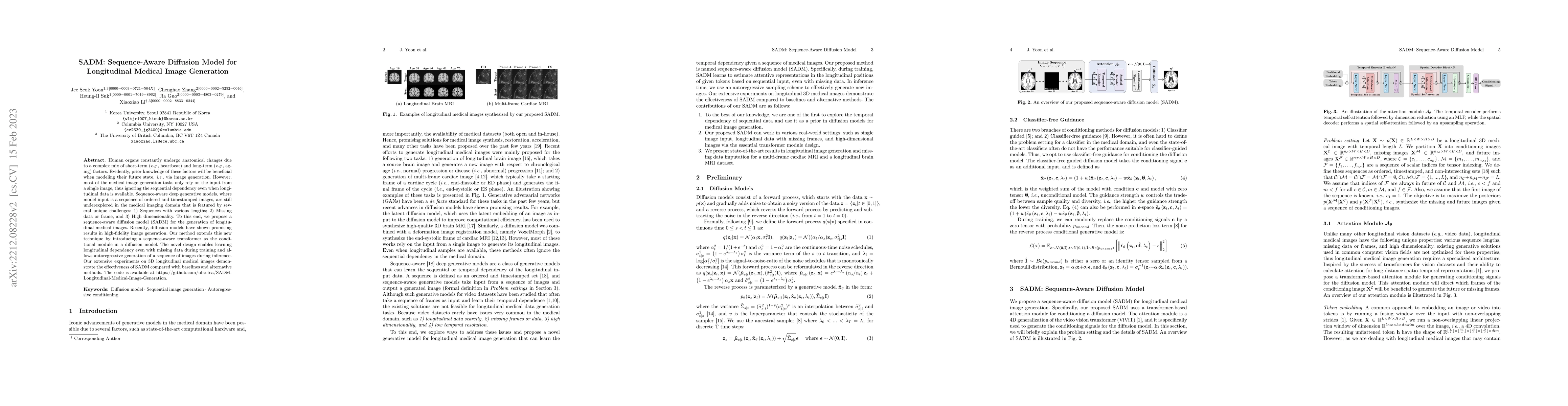 Thumbnail for SADM: Sequence-Aware Diffusion Model for Longitudinal Medical Image
  Generation