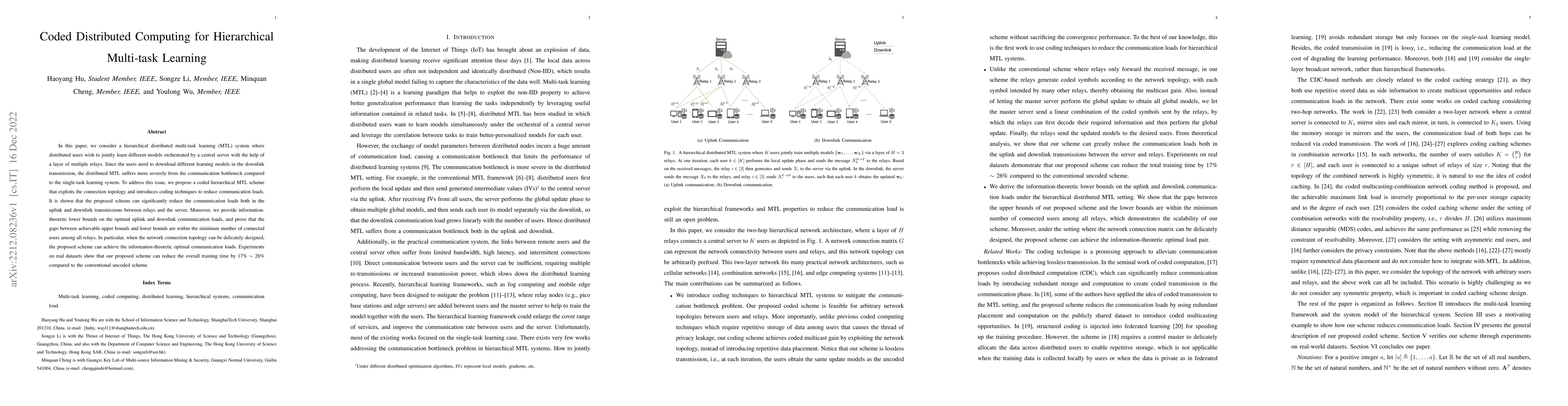 Thumbnail for Coded Distributed Computing for Hierarchical Multi-task Learning