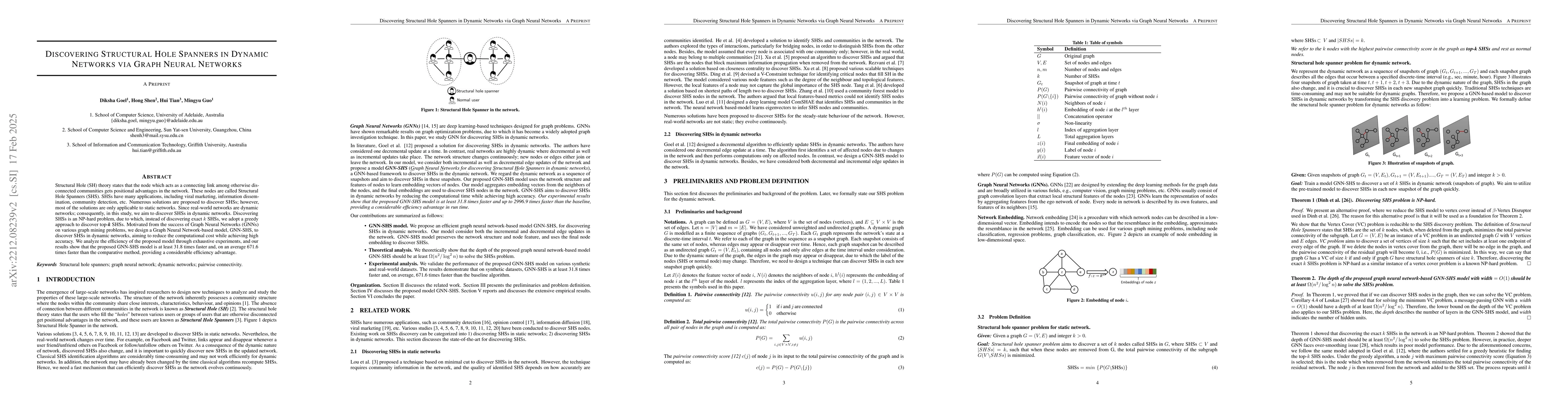 Thumbnail for Discovering Structural Hole Spanners in Dynamic Networks via Graph
  Neural Networks