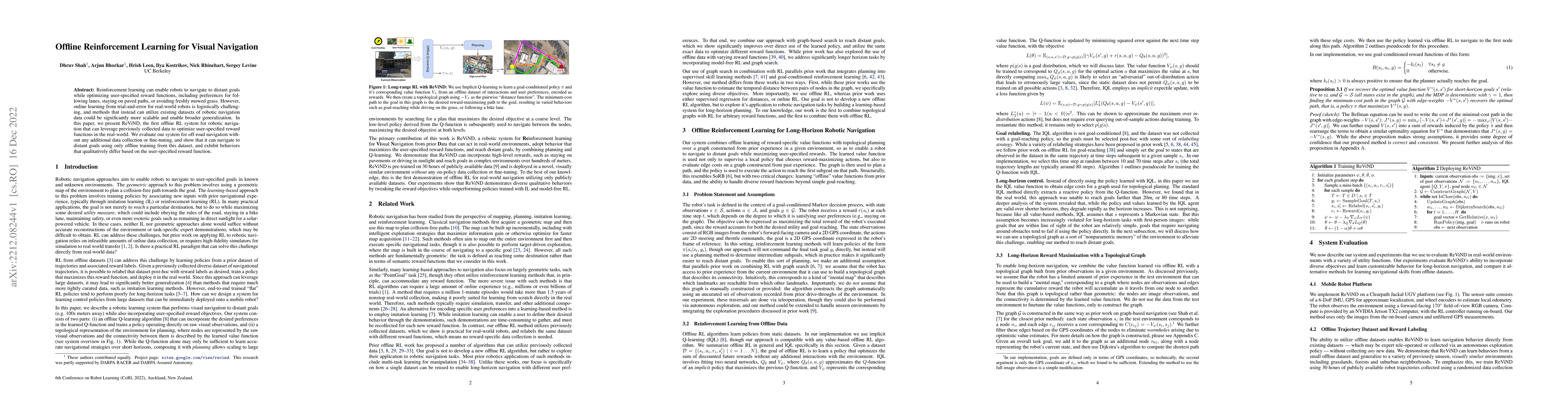 Thumbnail for Offline Reinforcement Learning for Visual Navigation