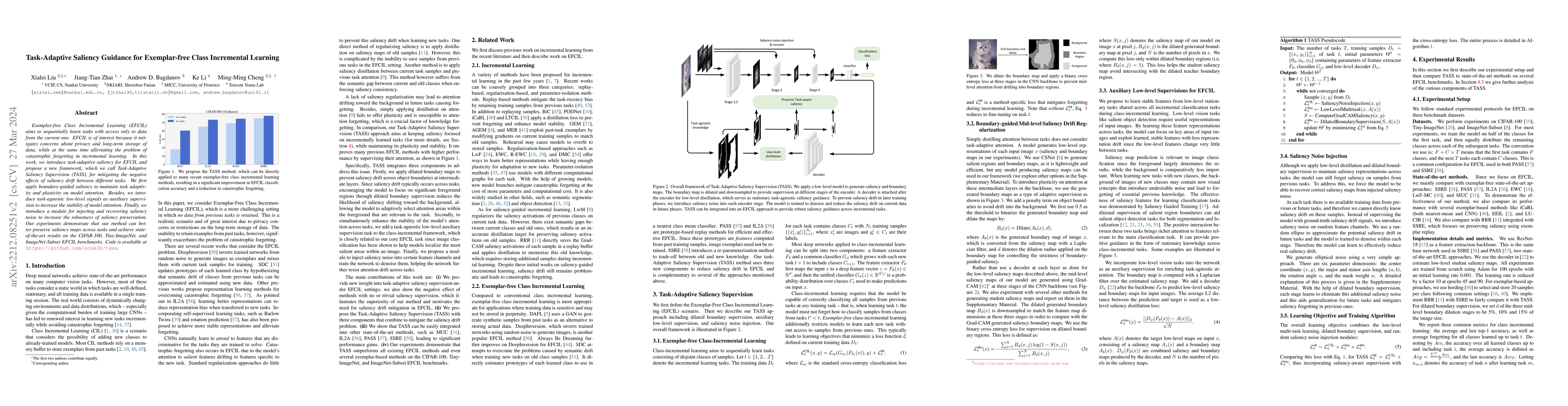 Thumbnail for Task-Adaptive Saliency Guidance for Exemplar-free Class Incremental
  Learning
