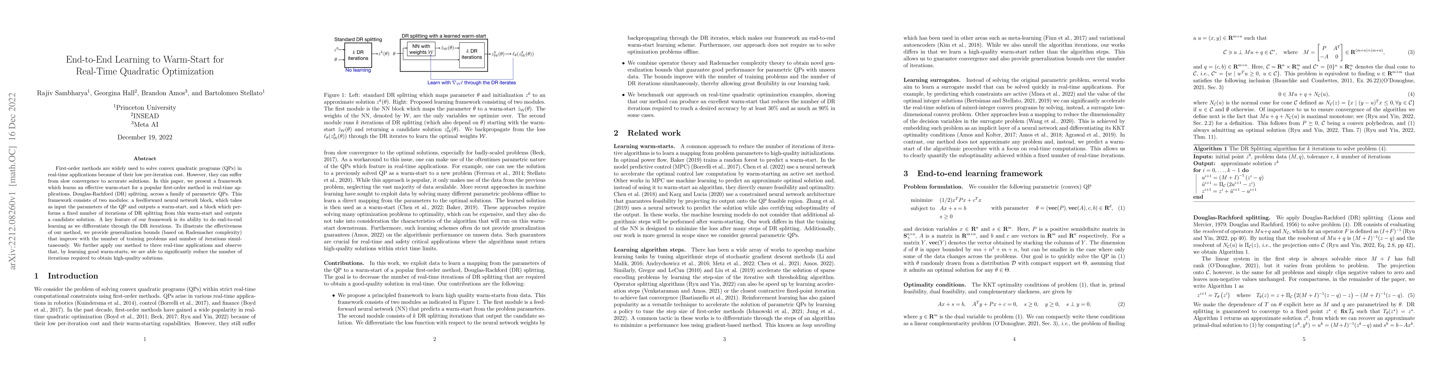 Thumbnail for End-to-End Learning to Warm-Start for Real-Time Quadratic Optimization