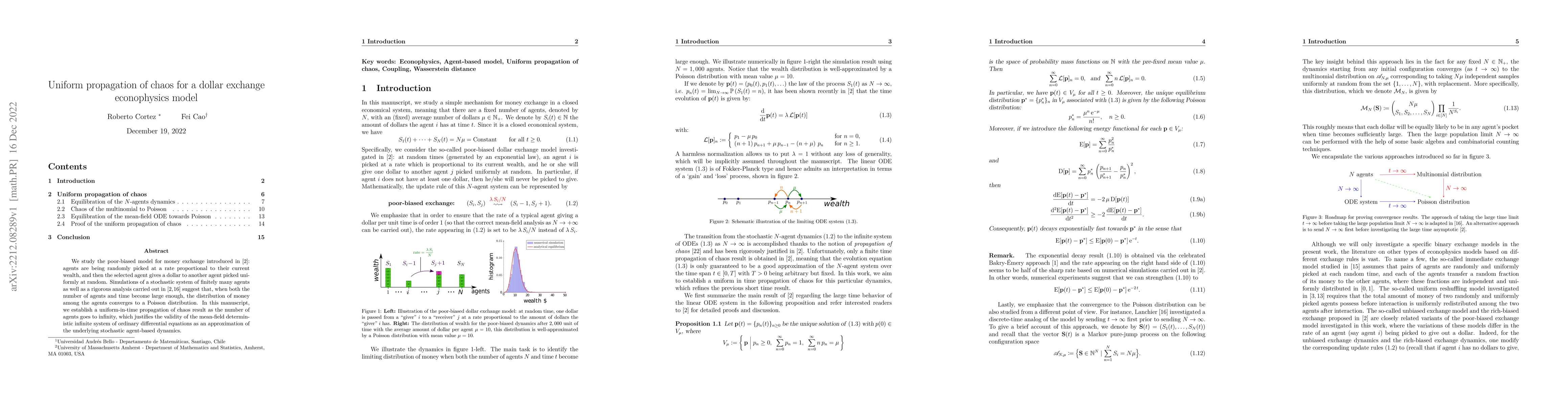 Thumbnail for Uniform propagation of chaos for a dollar exchange econophysics model