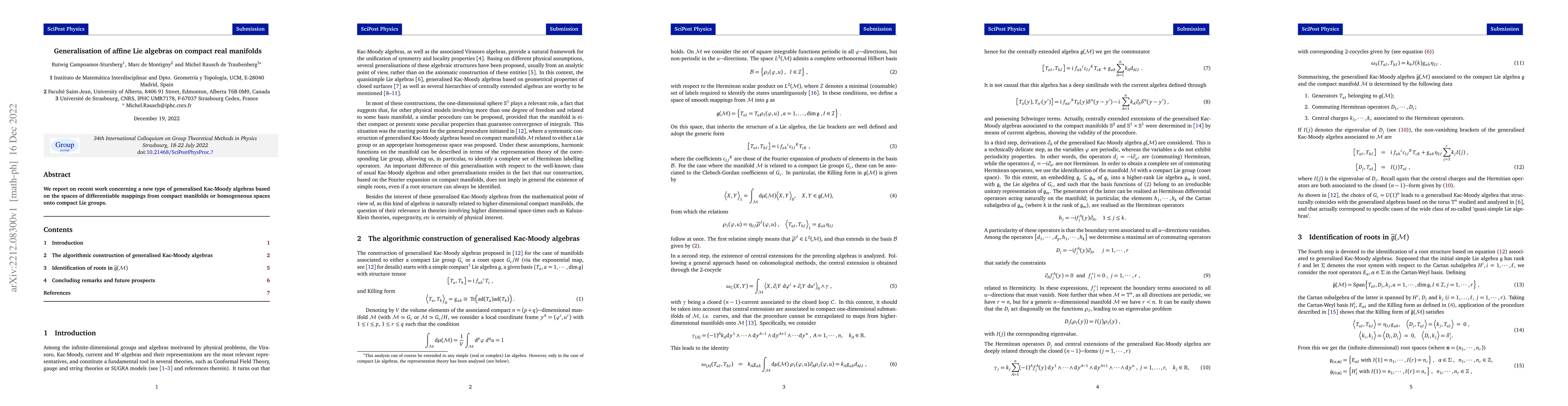 Thumbnail for Generalisation of affine Lie algebras on compact real manifolds
