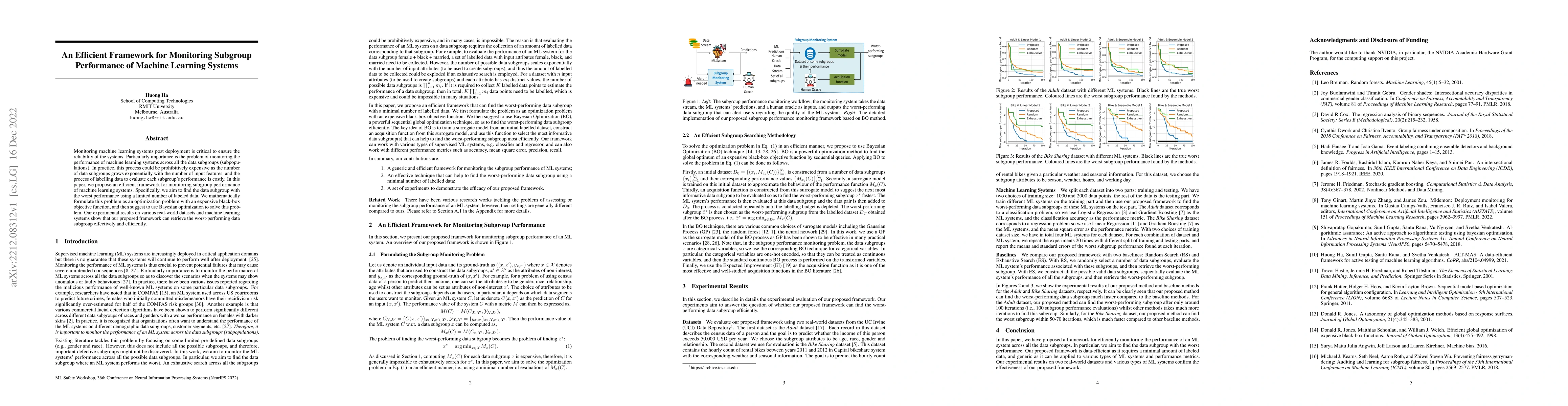 Thumbnail for An Efficient Framework for Monitoring Subgroup Performance of Machine
  Learning Systems