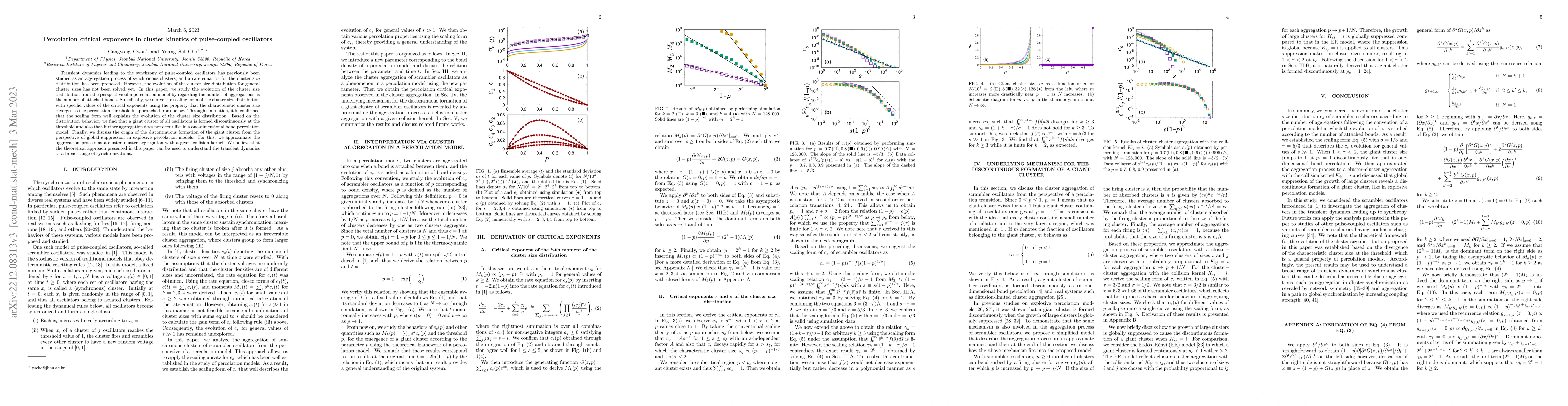 Thumbnail for Percolation critical exponents in cluster kinetics of pulse-coupled
  oscillators