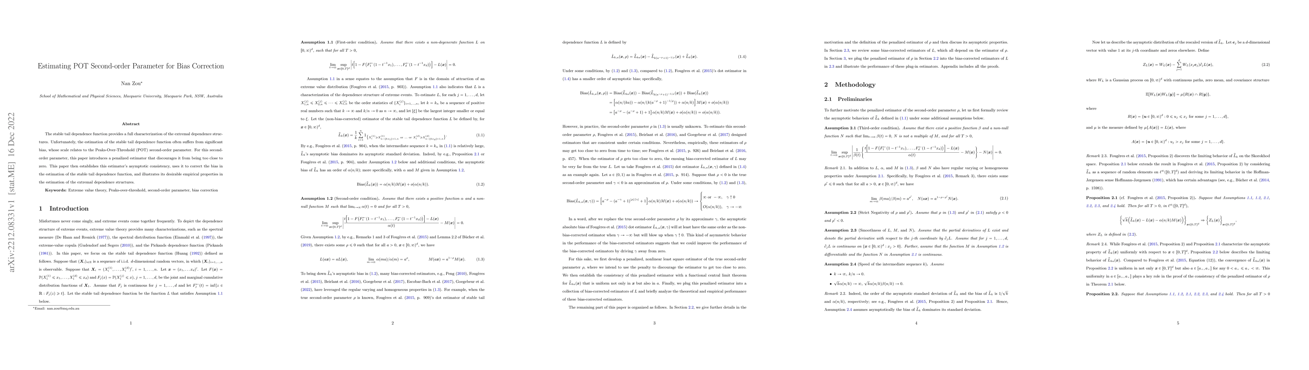 Thumbnail for Estimating POT Second-order Parameter for Bias Correction