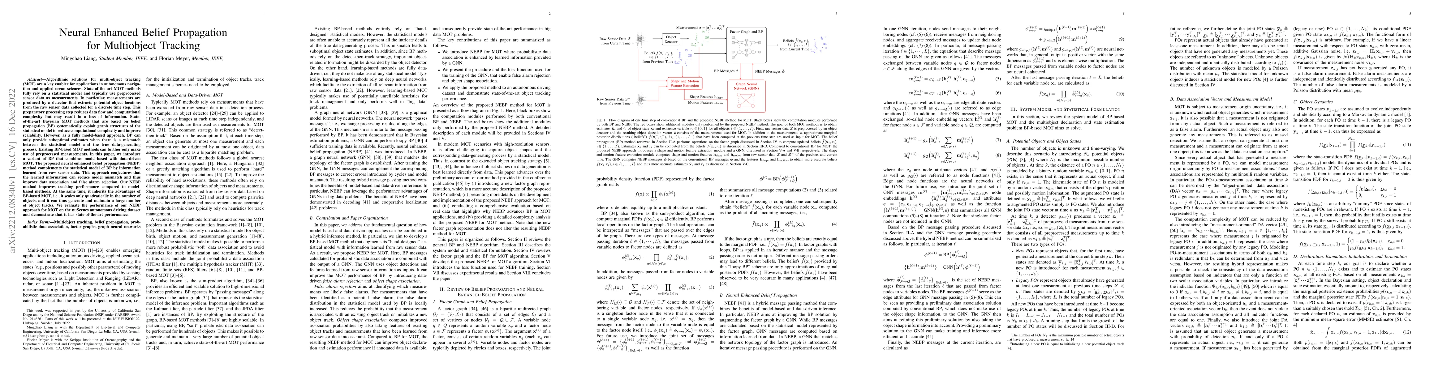 Thumbnail for Neural Enhanced Belief Propagation for Multiobject Tracking