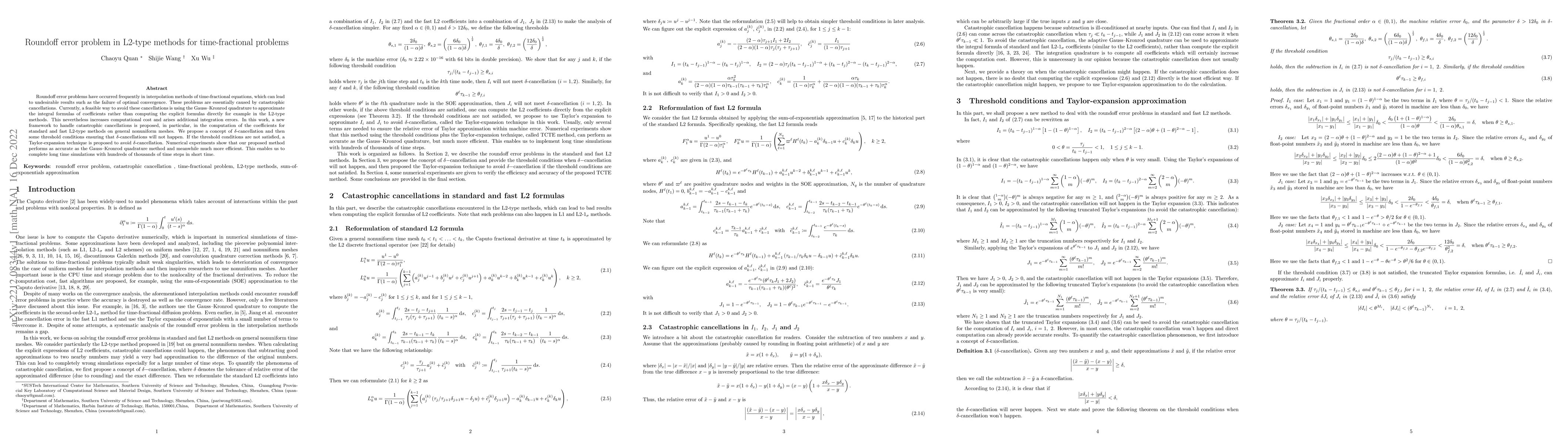 Thumbnail for Roundoff error problem in L2-type methods for time-fractional problems