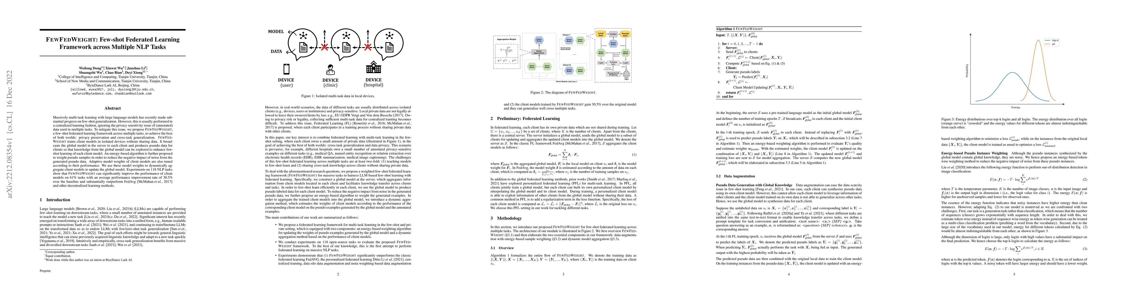 Thumbnail for FewFedWeight: Few-shot Federated Learning Framework across Multiple NLP
  Tasks