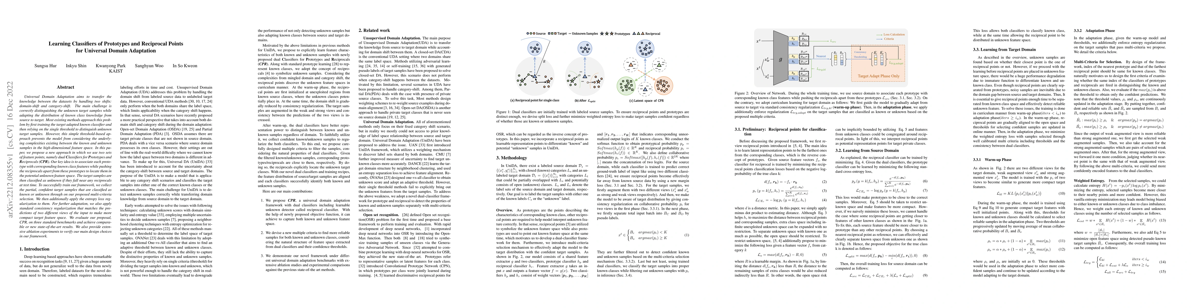 Thumbnail for Learning Classifiers of Prototypes and Reciprocal Points for Universal
  Domain Adaptation