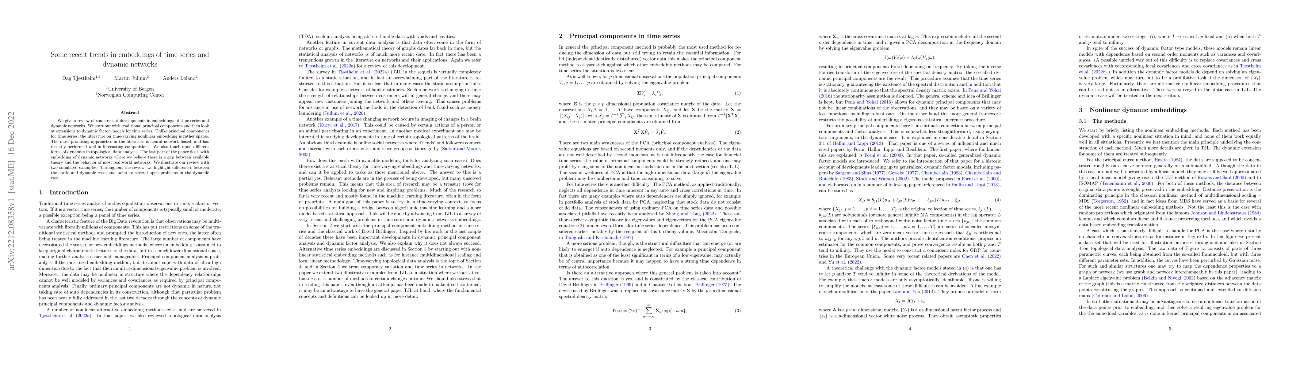 Thumbnail for Some recent trends in embeddings of time series and dynamic networks