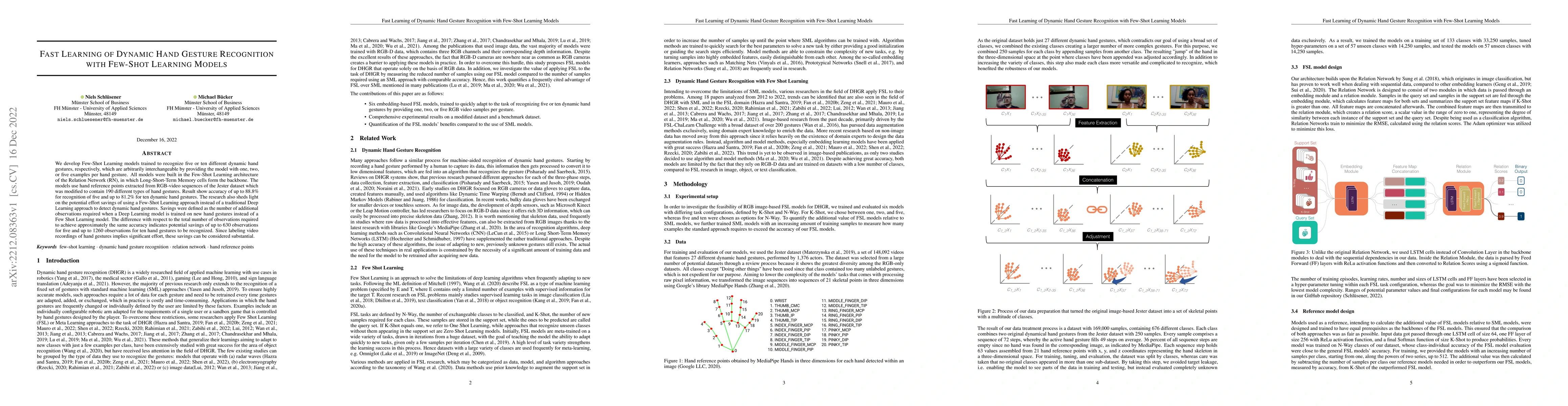 Thumbnail for Fast Learning of Dynamic Hand Gesture Recognition with Few-Shot Learning
  Models