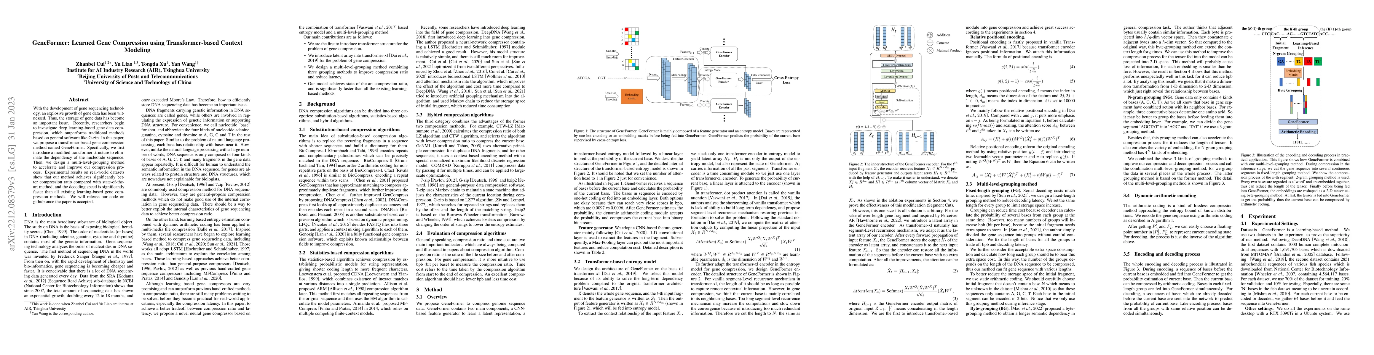 Thumbnail for GeneFormer: Learned Gene Compression using Transformer-based Context
  Modeling