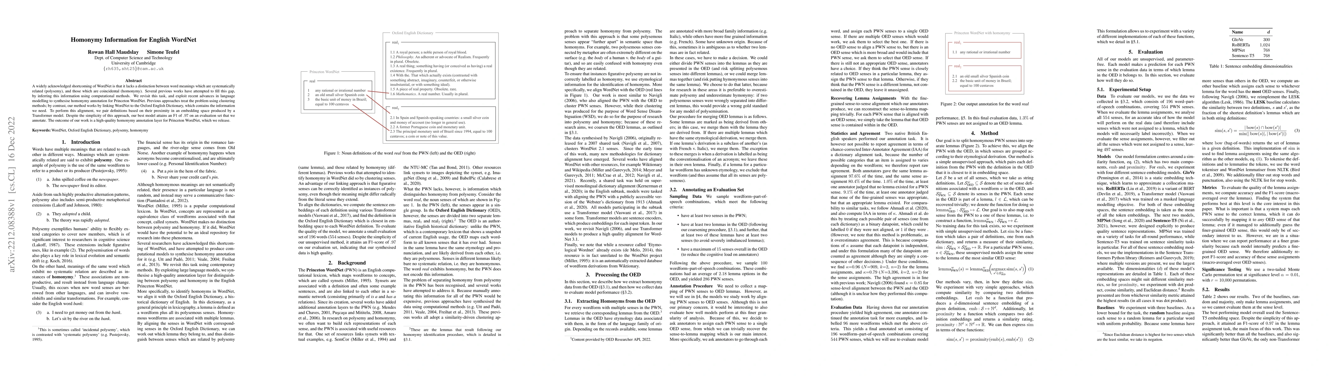 Thumbnail for Homonymy Information for English WordNet