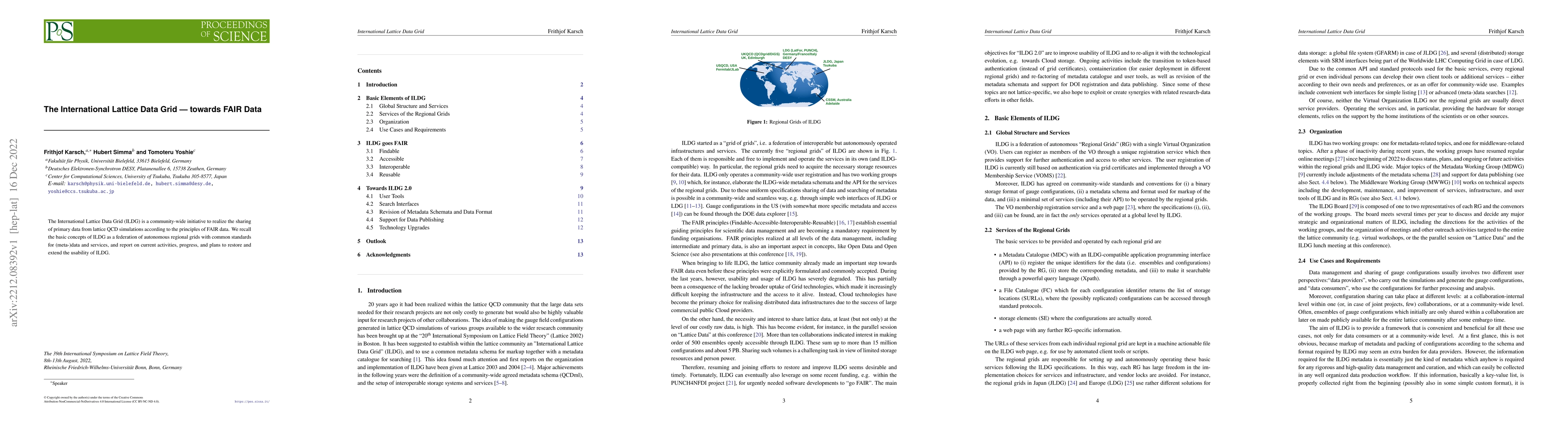 Thumbnail for The International Lattice Data Grid -- towards FAIR Data