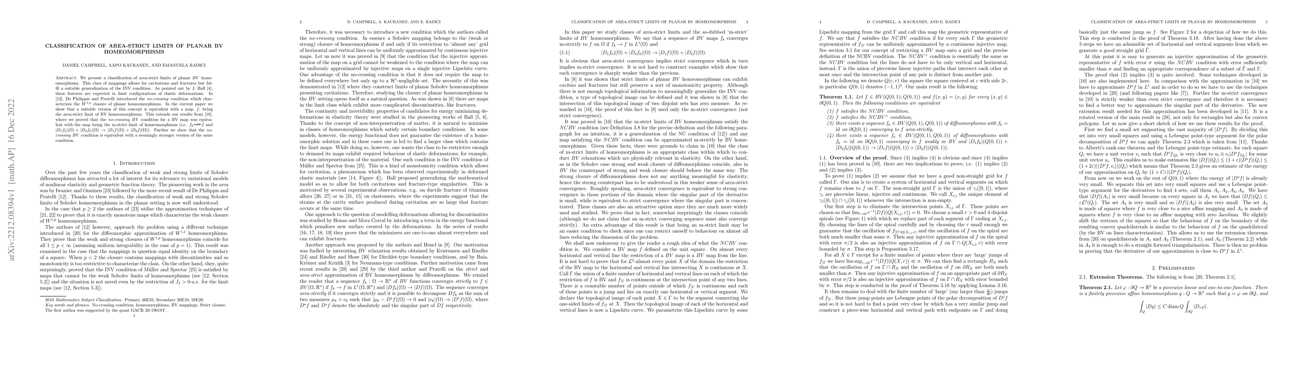 Thumbnail for Classification of area-strict limits of planar BV homeomorphisms