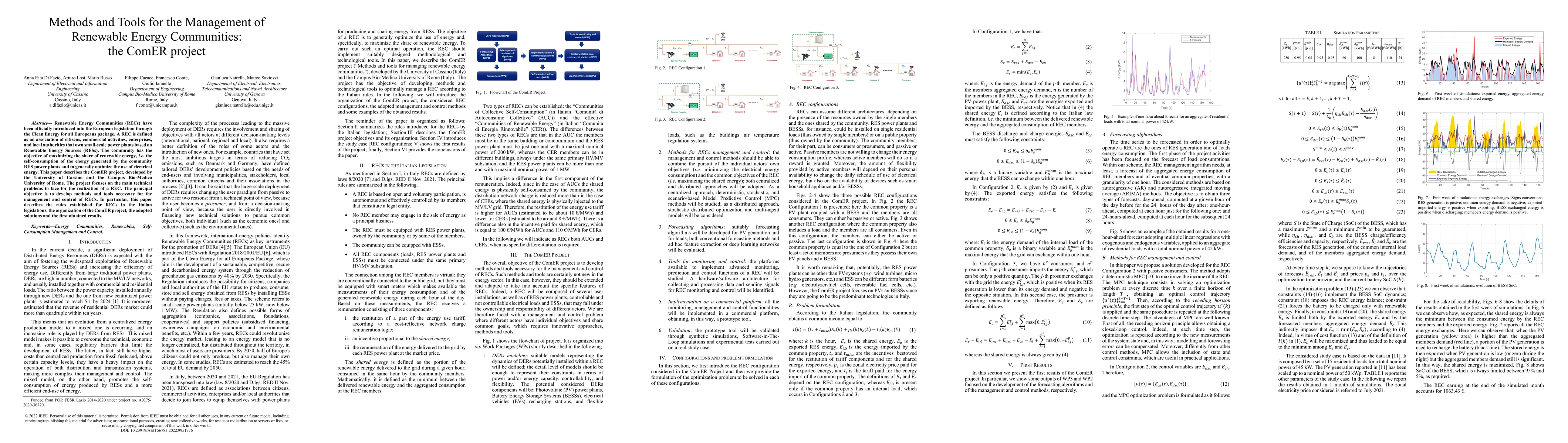 Thumbnail for Methods and Tools for the Management of Renewable Energy Communities:
  the ComER project