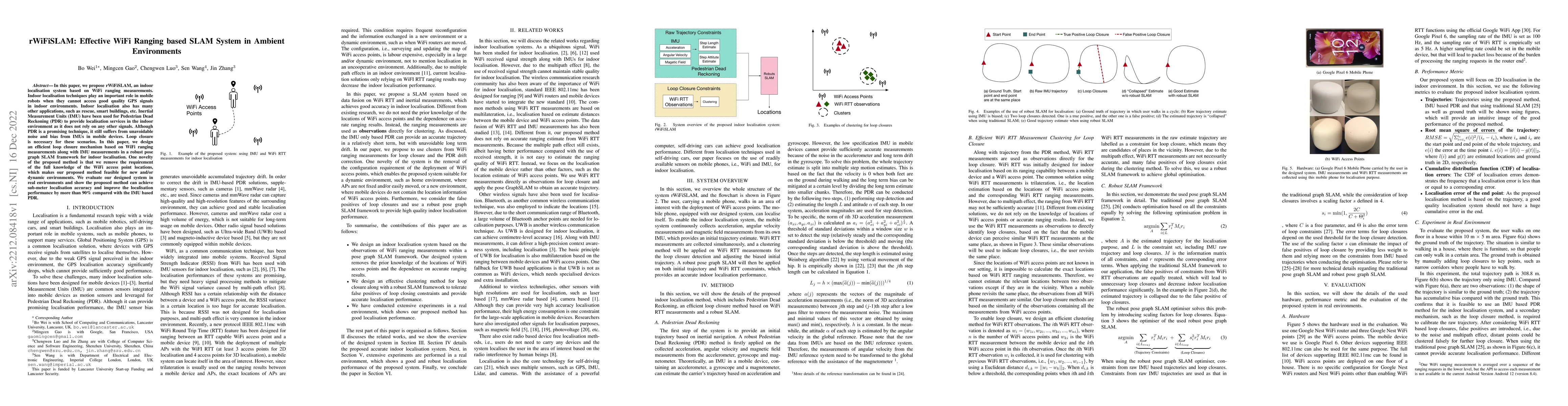 Thumbnail for rWiFiSLAM: Effective WiFi Ranging based SLAM System in Ambient
  Environments