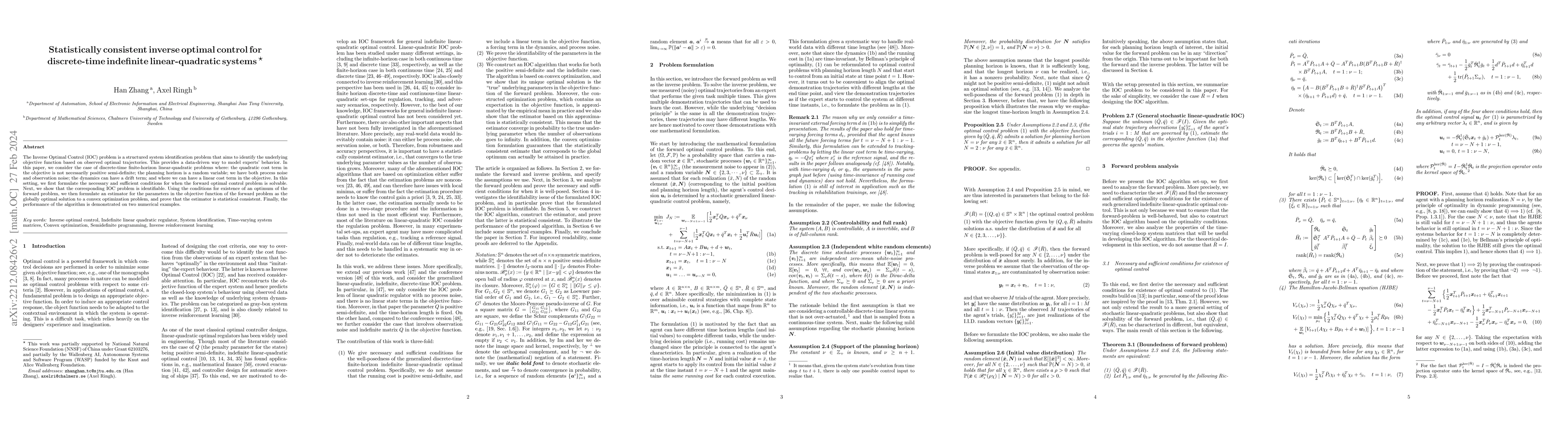 Thumbnail for Statistically consistent inverse optimal control for discrete-time
  indefinite linear-quadratic systems