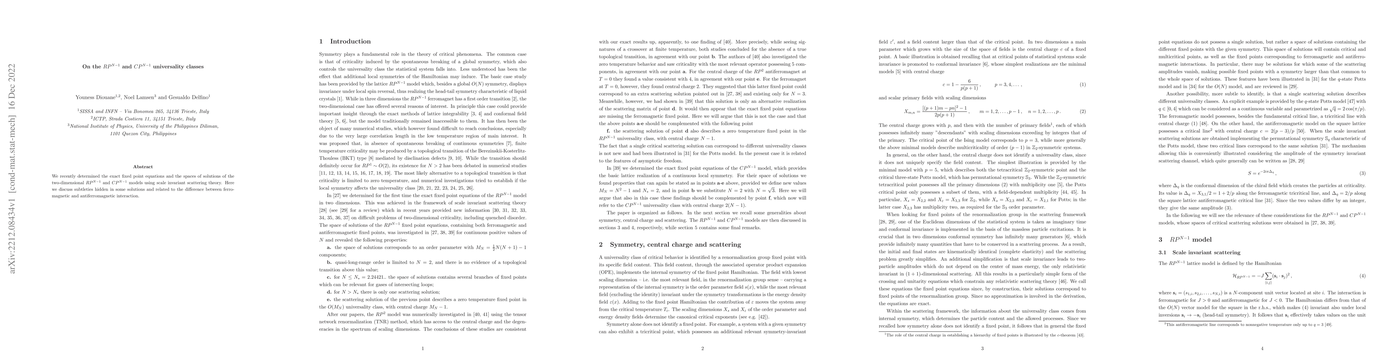 Thumbnail for On the $RP^{N-1}$ and $CP^{N-1}$ universality classes