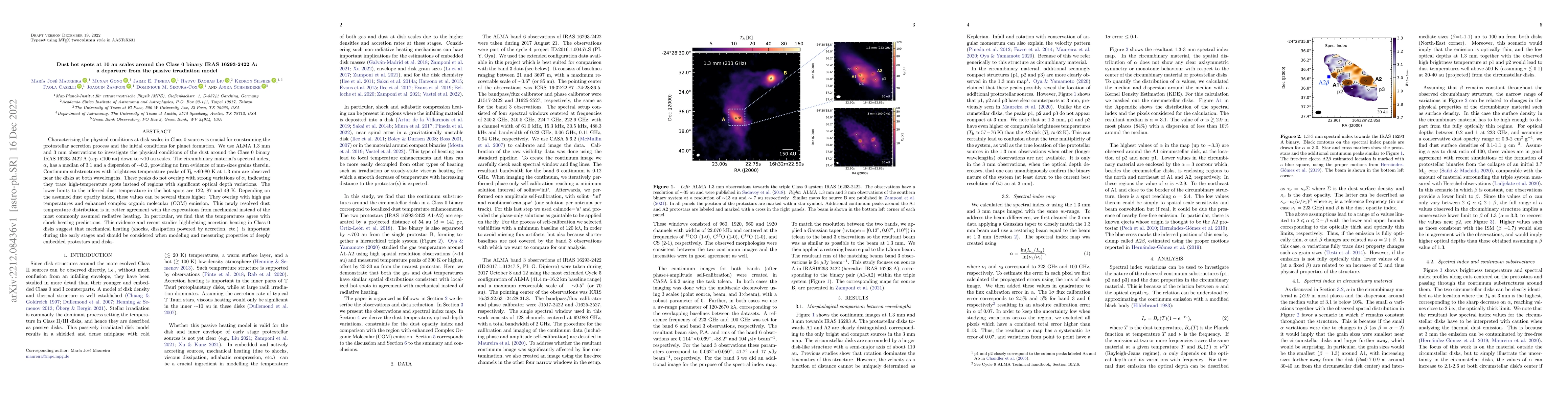 Thumbnail for Dust hot spots at 10 au scales around the Class 0 binary IRAS 16293-2422
  A: a departure from the passive irradiation model