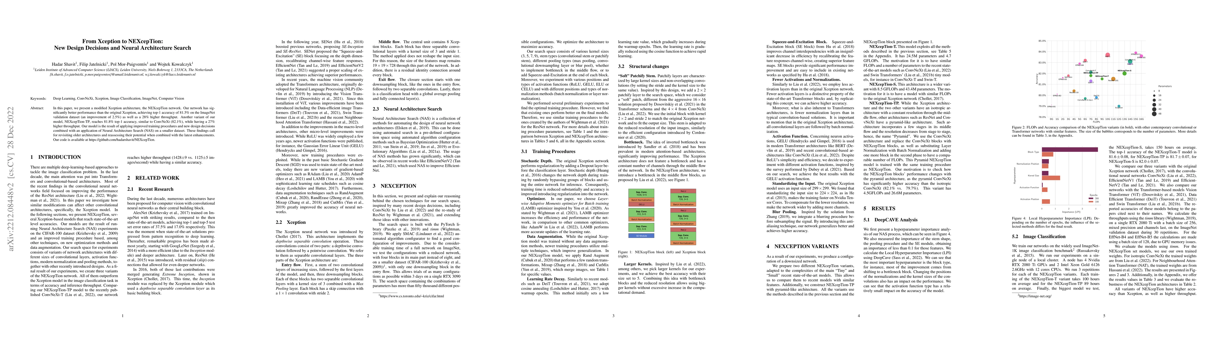 Thumbnail for From Xception to NEXcepTion: New Design Decisions and Neural
  Architecture Search