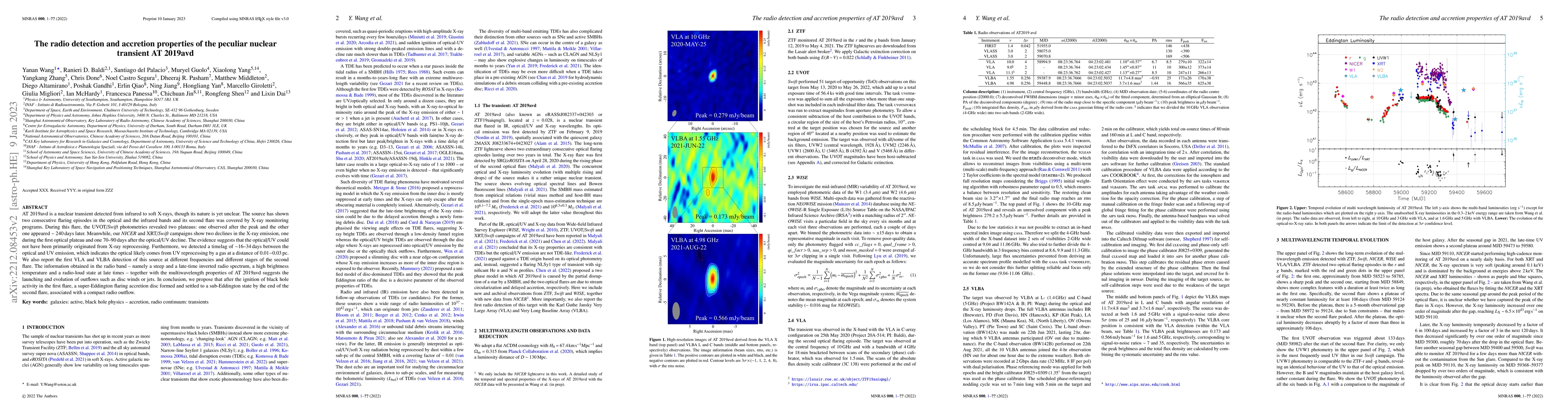 Thumbnail for The radio detection and accretion properties of the peculiar nuclear
  transient AT 2019avd