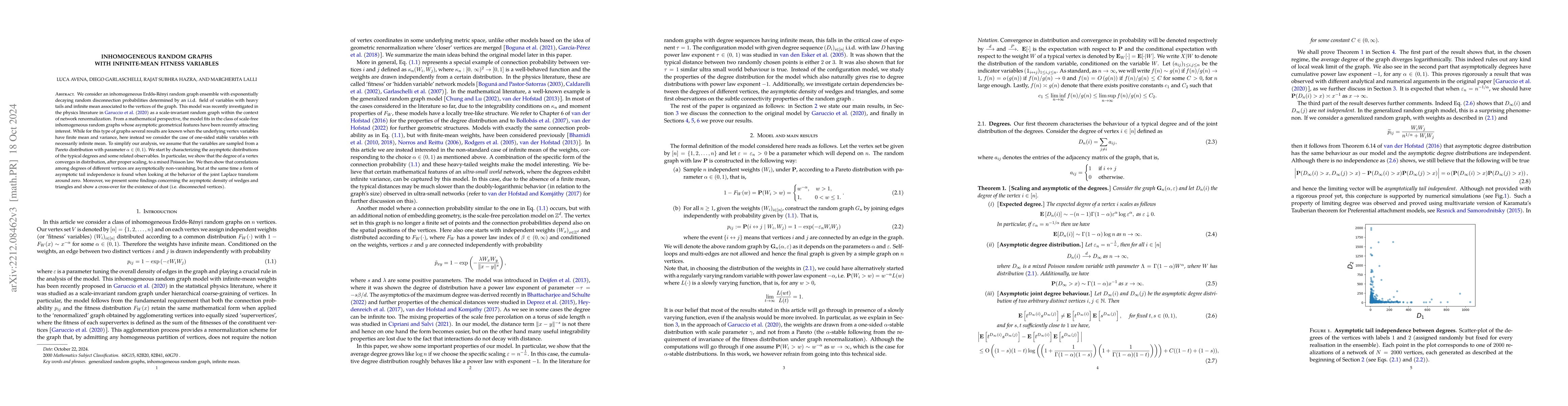 Thumbnail for Inhomogeneous random graphs with infinite-mean fitness variables