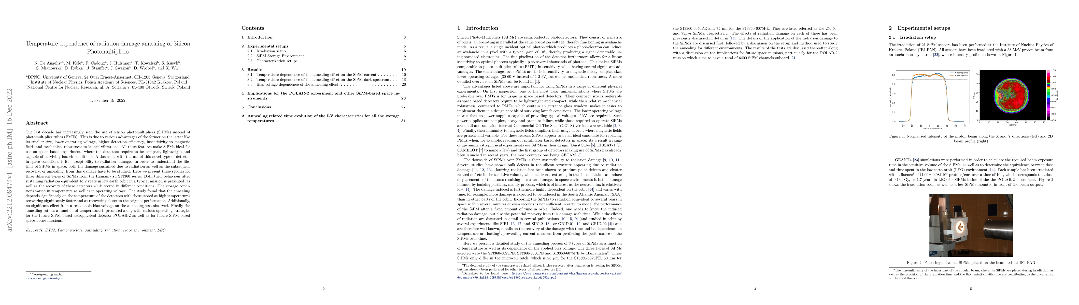 Thumbnail for Temperature dependence of radiation damage annealing of Silicon
  Photomultipliers