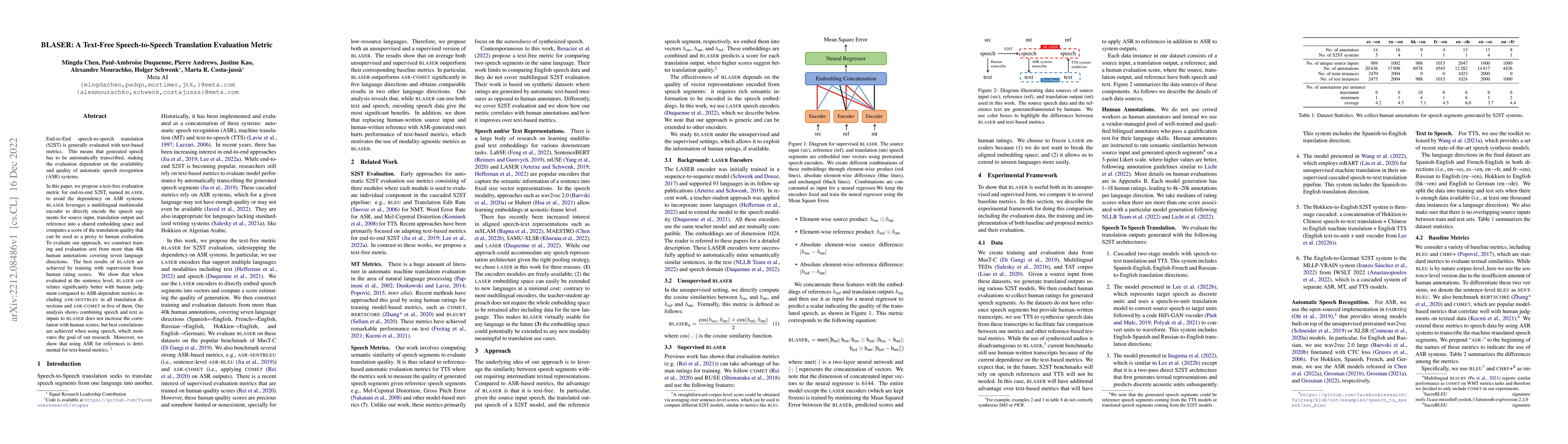 Thumbnail for BLASER: A Text-Free Speech-to-Speech Translation Evaluation Metric