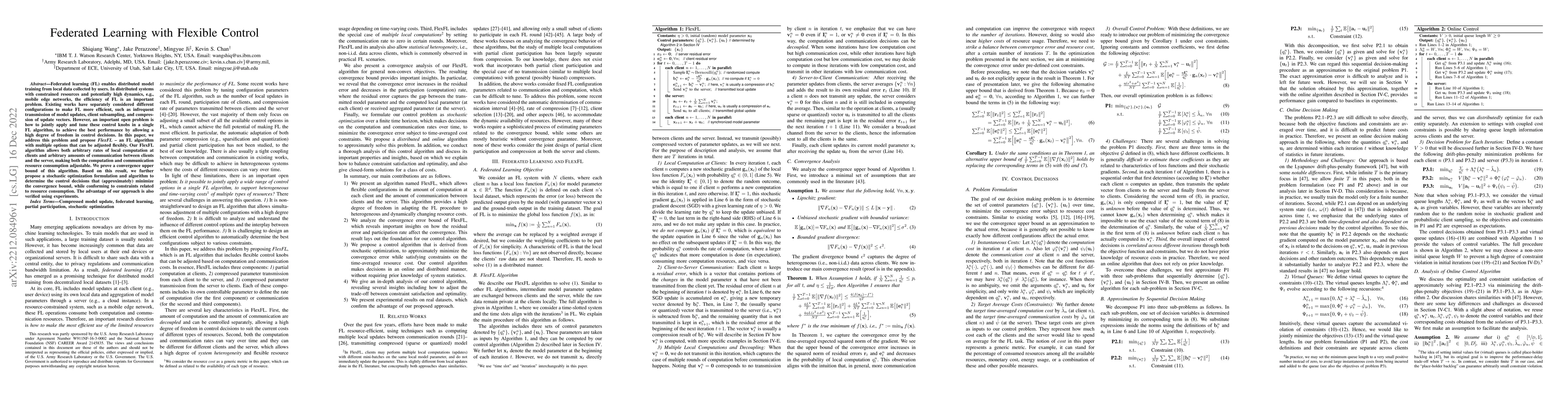 Thumbnail for Federated Learning with Flexible Control