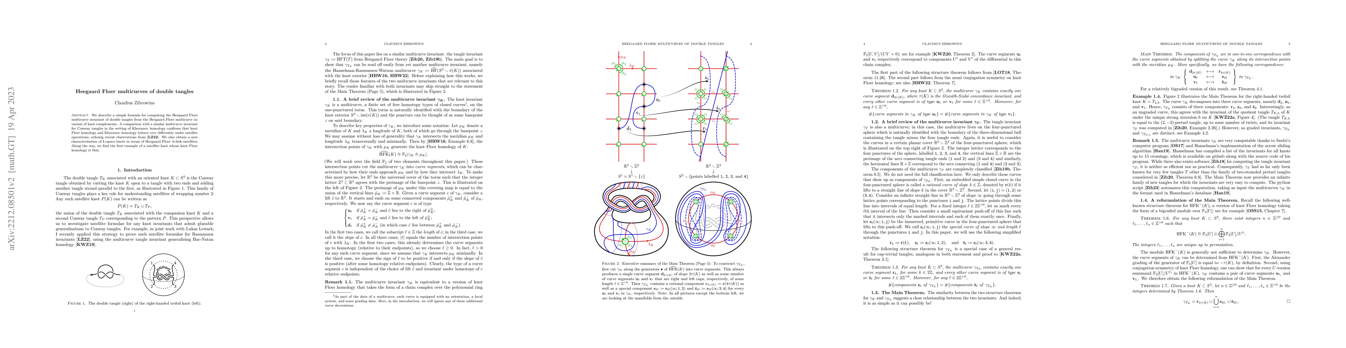 Thumbnail for Heegaard Floer multicurves of double tangles