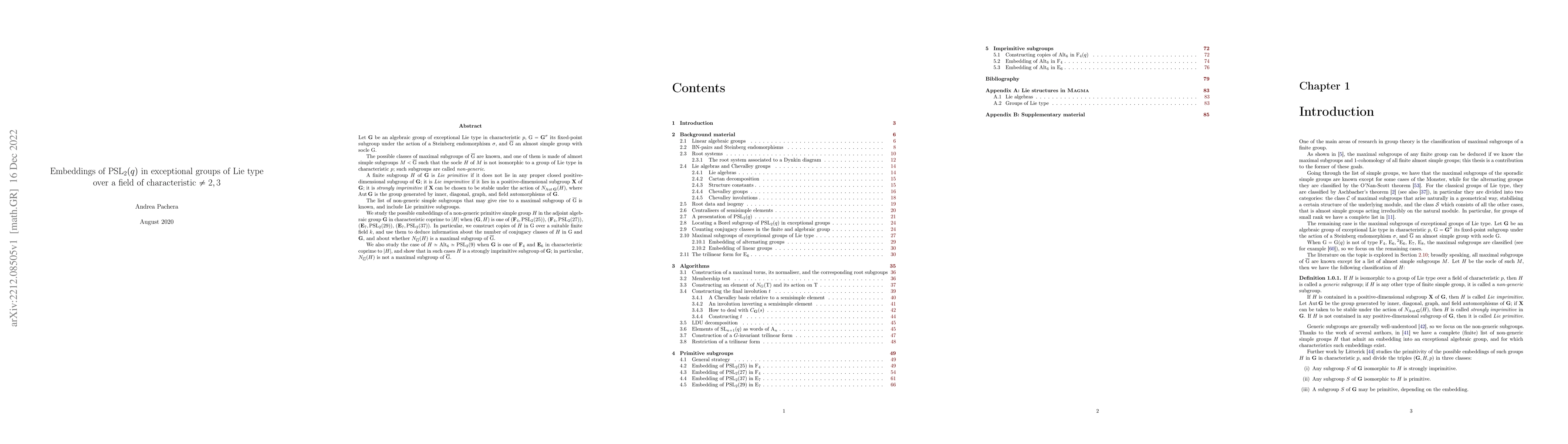 Thumbnail for Embeddings of $\mathrm{PSL}_2(q)$ in exceptional groups of Lie type over
  a field of characteristic $\ne2,3$