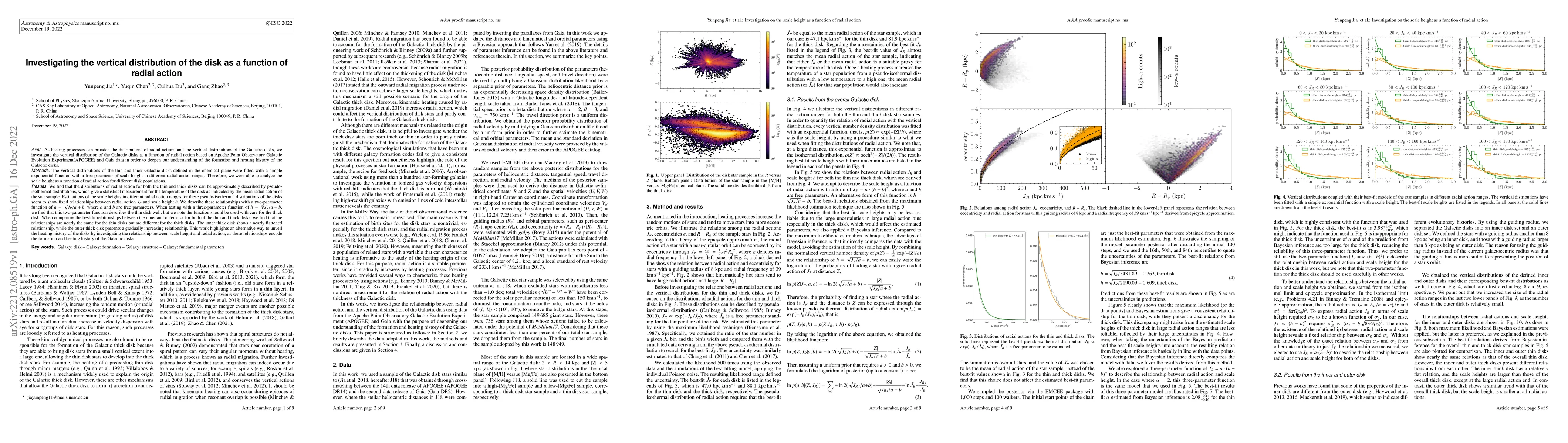 Thumbnail for Investigating the vertical distribution of the disk as a function of
  radial action
