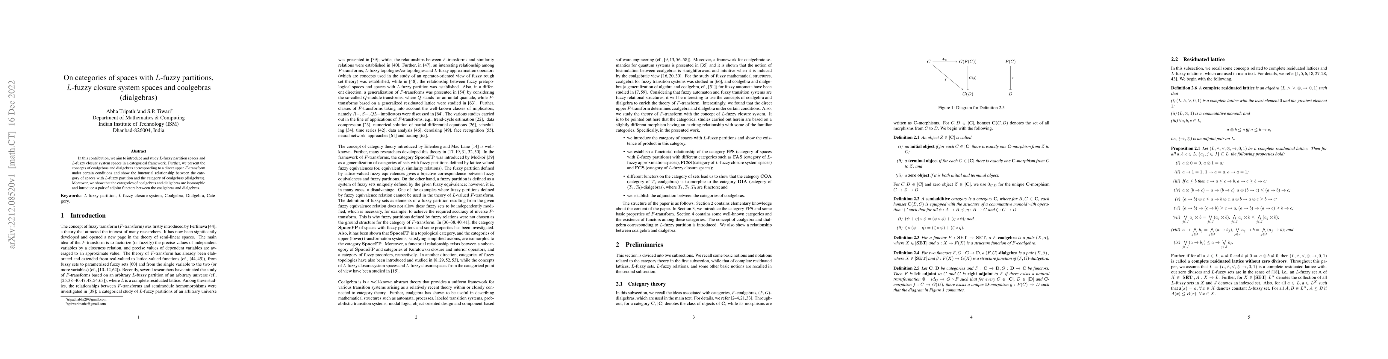 Thumbnail for On categories of spaces with L-fuzzy partitions, L-fuzzy closure system
  spaces and coalgebras (dialgebras)