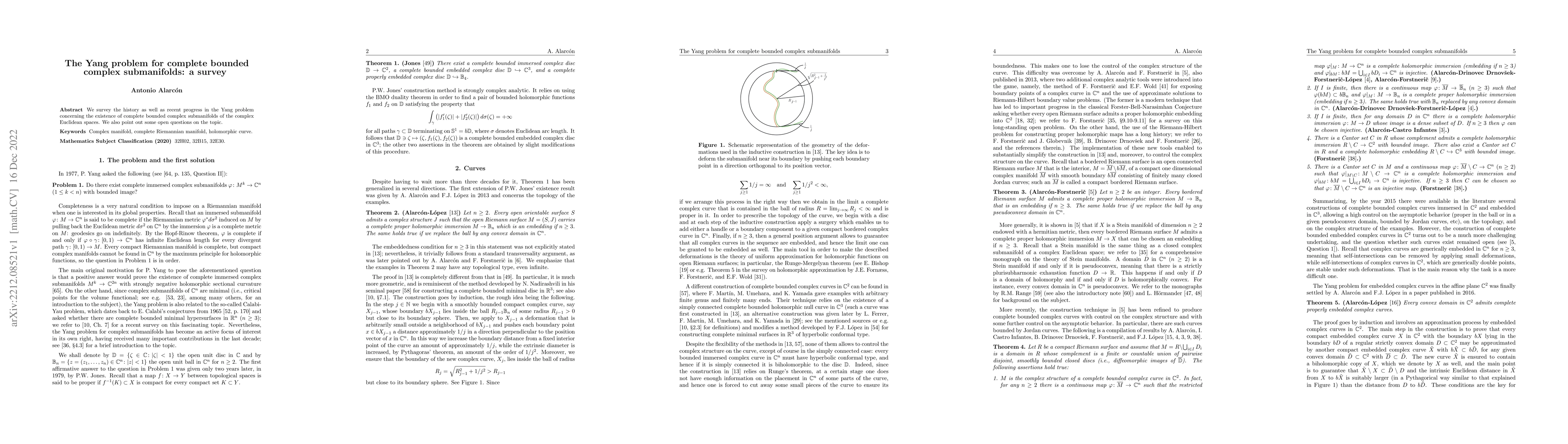 Thumbnail for The Yang problem for complete bounded complex submanifolds: a survey