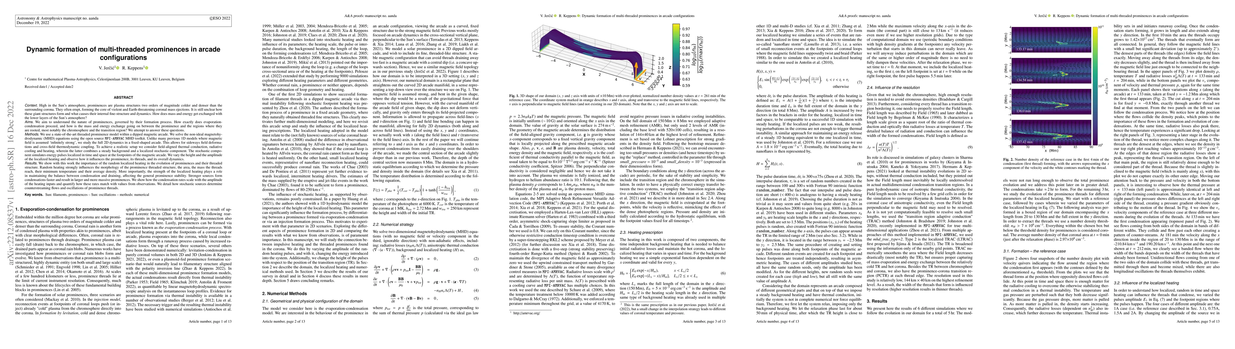 Thumbnail for Dynamic formation of multi-threaded prominences in arcade configurations