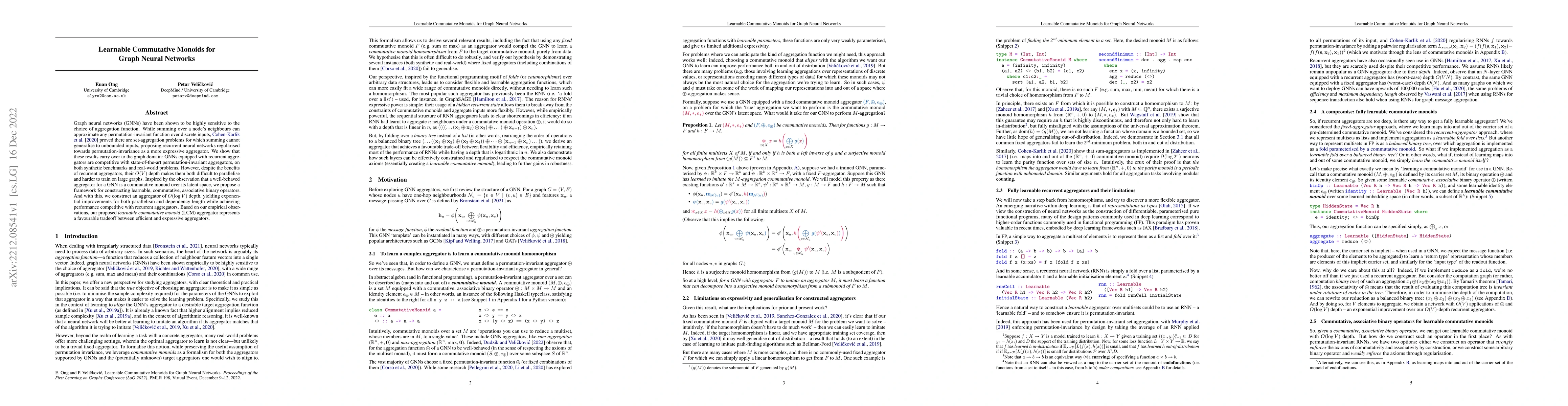 Thumbnail for Learnable Commutative Monoids for Graph Neural Networks