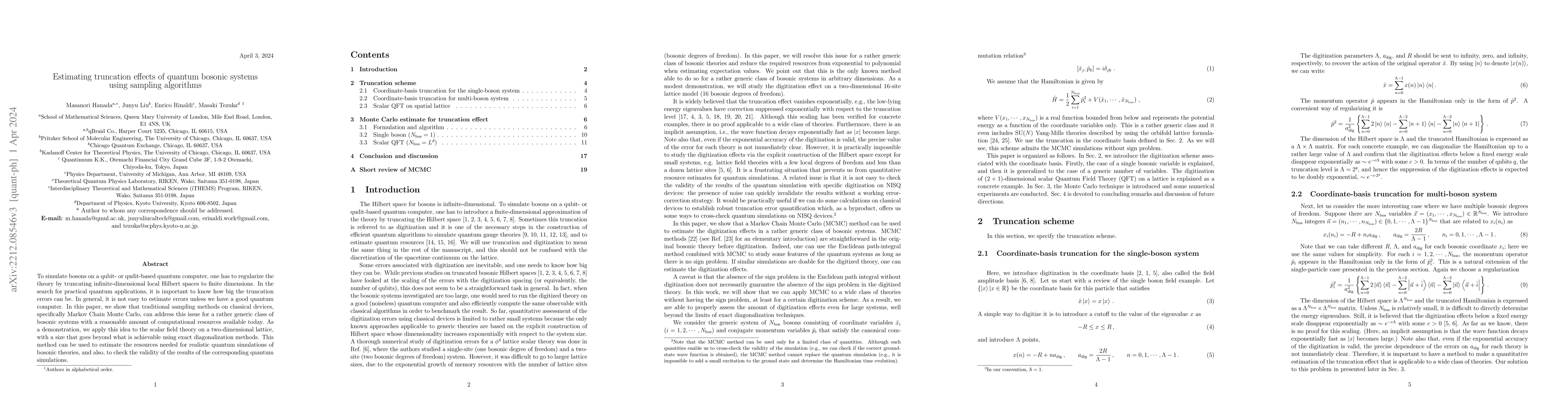 Thumbnail for Estimating truncation effects of quantum bosonic systems using sampling
  algorithms