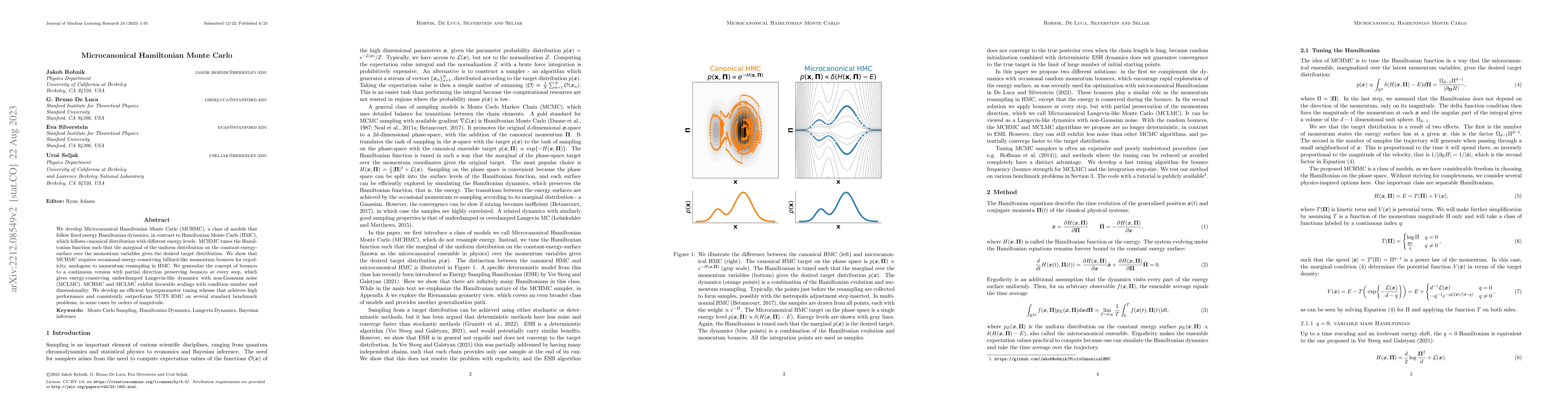 Thumbnail for Microcanonical Hamiltonian Monte Carlo