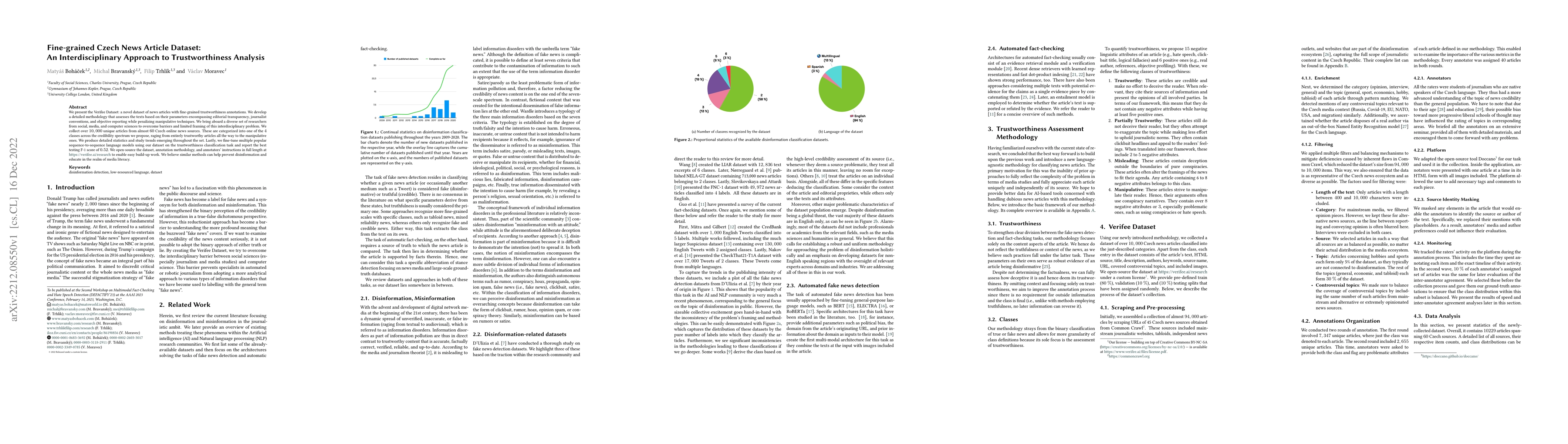Thumbnail for Fine-grained Czech News Article Dataset: An Interdisciplinary Approach
  to Trustworthiness Analysis