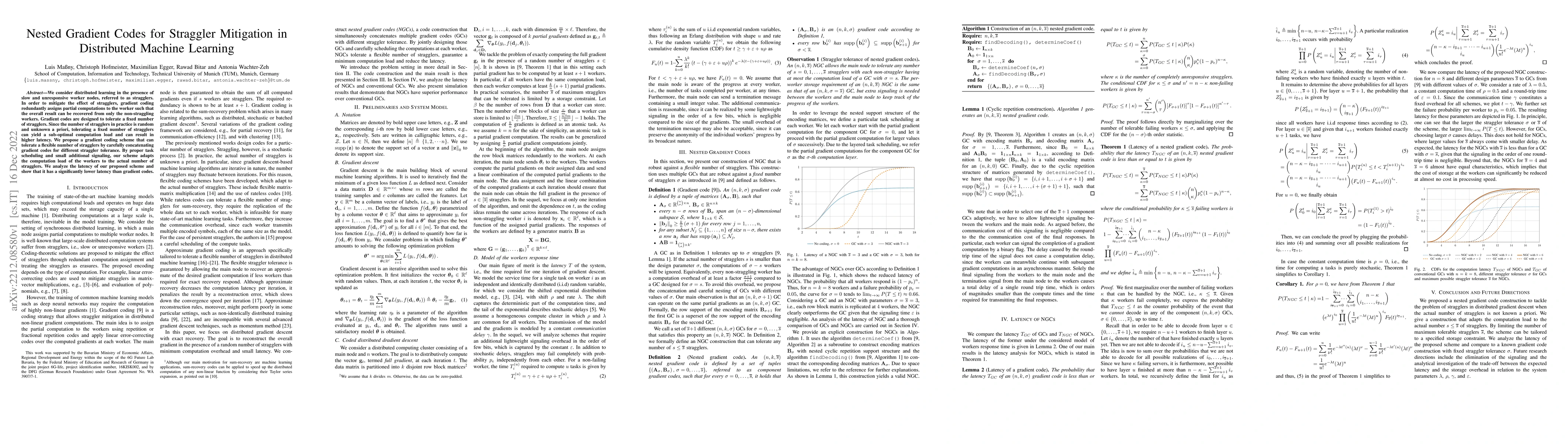 Thumbnail for Nested Gradient Codes for Straggler Mitigation in Distributed Machine
  Learning