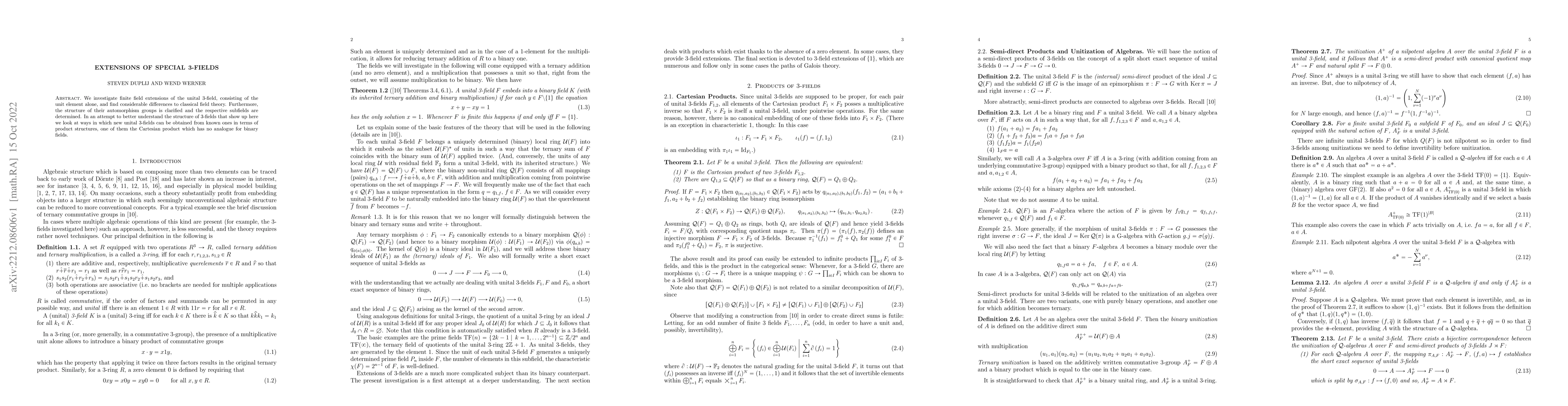 Thumbnail for Extensions of special 3-fields