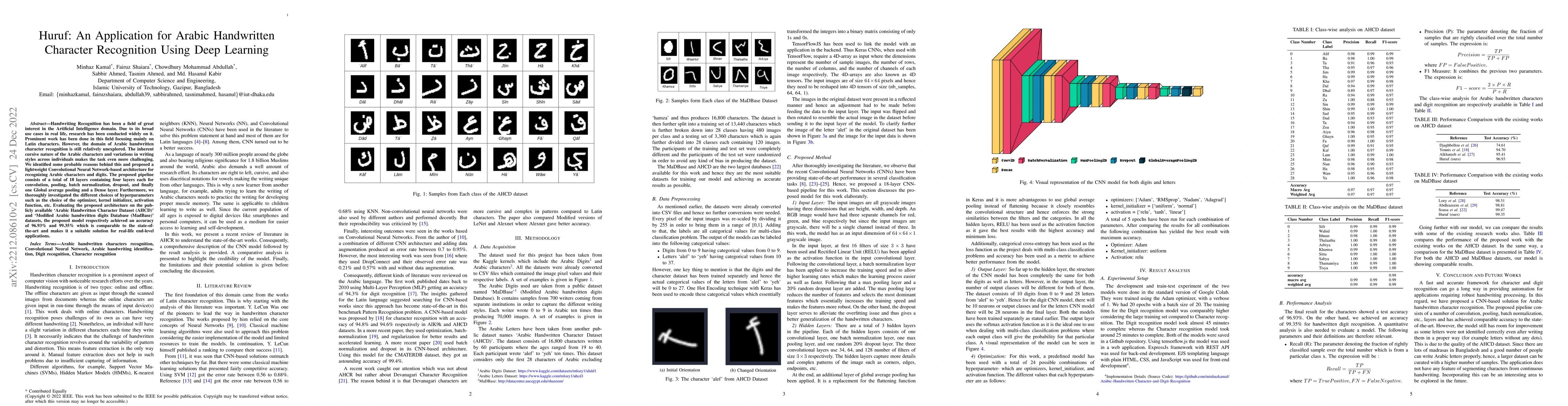 Thumbnail for Huruf: An Application for Arabic Handwritten Character Recognition Using
  Deep Learning