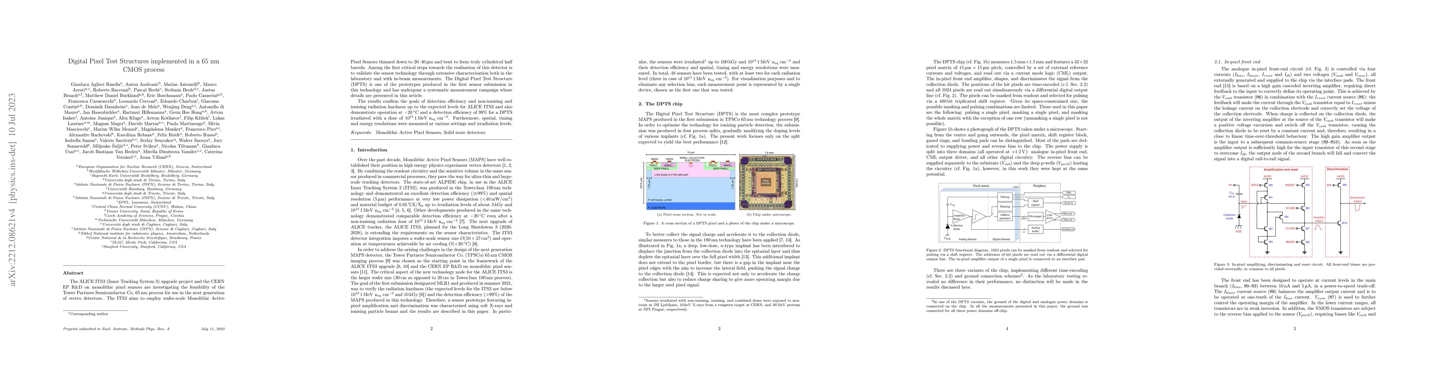 Thumbnail for Digital Pixel Test Structures implemented in a 65 nm CMOS process