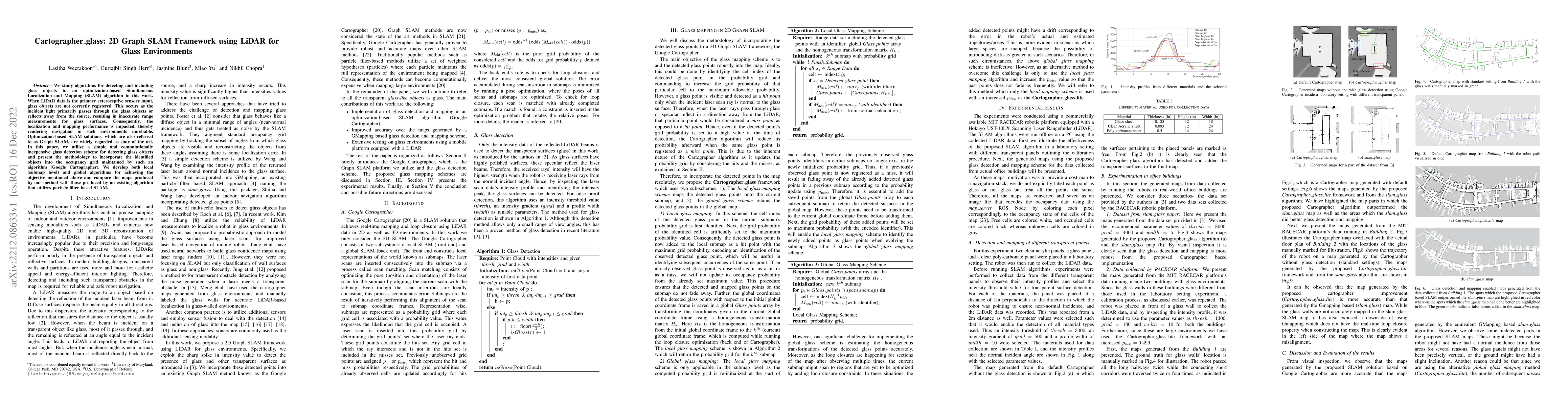 Thumbnail for Cartographer_glass: 2D Graph SLAM Framework using LiDAR for Glass
  Environments